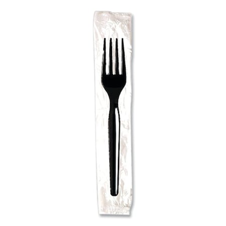 Dixie Individually Wrapped Mediumweight Polystyrene Cutlery, Fork, Black, PK1000, 1000PK FM53C1